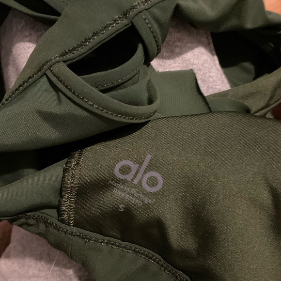 ALO Yoga‎ Green Sports Bra High Neck Strappy Design - Picture 3 of 3